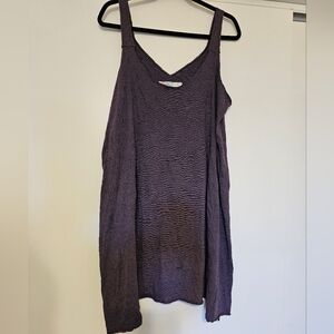 Free People Beach Skinny Strap Dress Sharkbite Hem Adjustable Back Size Large